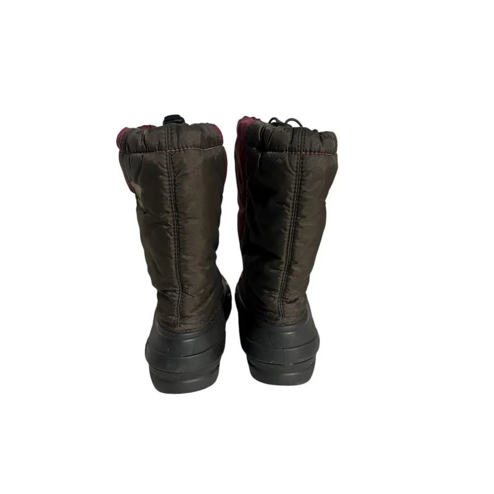 SOREL Cub Youth Kids Brown Maroon Insulated Waterproof Winter Snow Boots /US 4